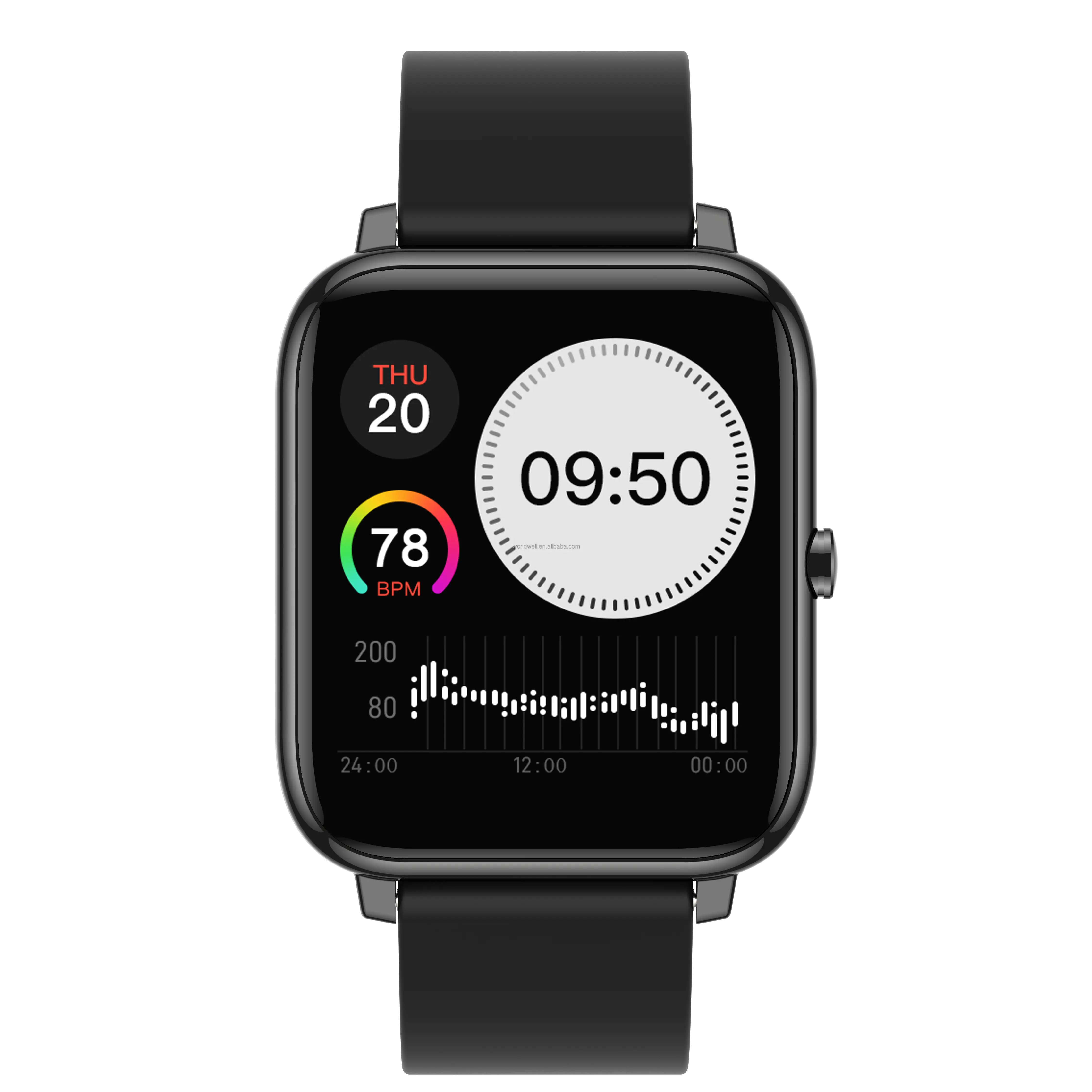 Neues Design Günstige Sport Android Smartwatch Premium Riesiger Bildschirm Elegant Dünn mit Call Reject Smart Watch mit Körper temperatur