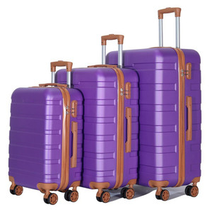 Black ABS Business Trip <strong>Travel</strong> Luggage Set 3PCS 20" 24" 28" Suitcase Bag <strong>With</strong> Spinner <strong>Wheels</strong> Customize OEM Logo PC Trolley <strong>Case</strong> - Product Image 4