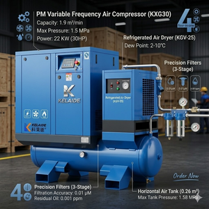 Compresor de Aire de Tornillo KELAIDE KXG30 de 22KW con Secador Refrigerado y Filtros para Corte Láser - Product Image 4