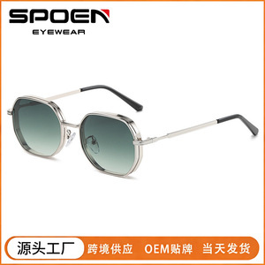 Lunettes de soleil carrées à monture complète UV400, mode unisexe, protection solaire pour adultes - Product Image 5