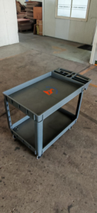 Chariot utilitaire robuste à 2 étagères avec poignées confortables, chariot de service roulant pour le stockage et le transport en entrepôt - Product Image 3