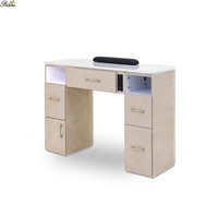Équipement de manucure de haute qualité, table de manucure triple blanche avec plateau en verre