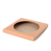 Boîte d'emballage sous-verre en papier kraft avec fenêtre Coffrets cadeaux de bricolage pour emballage de tasse en céramique