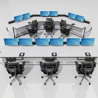 Console de sécurité, bureau de contrôle CCTV, table de salle de contrôle, mobilier de centre de commandement, solution de poste de travail pour centre de contrôle