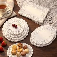 Napperons en papier dentelle carrés et ronds jetables pour la décoration de table