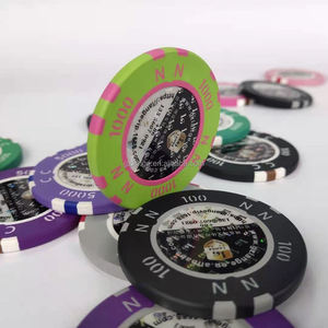 Fichas de Póker de Calidad de Casino Directas de Fábrica con Cobre y Adhesivo Láser de 14.5g 40-45mm, Ecológicas y con Fuentes Personalizadas - Product Image 1