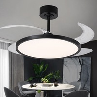 Ventilateur de plafond silencieux à moteur DC 6 vitesses avec télécommande, lumière LED WiFi via application, design rétro, garantie 10 ans