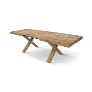 โต๊ะรับประทานอาหารแบบขยายได้ รุ่น Rustic Oak ขนาด 160x90 ซม. ฐาน MDF หน้าเมลามีน สำหรับใช้ภายใน - Product Image 4
