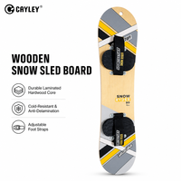 Planche à neige en bois avec sangles de fixation, planche de ski de descente en contreplaqué durable pour enfants, sport de neige en plein air