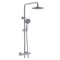Système de douche mural thermostatique à double pommeau pour salle de bain