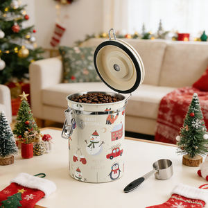 Boîte à café hermétique avec indicateur de date |   Pot de rangement de cuisine en acier inoxydable de 1,5 L |   Conteneur sous vide pour thé et noix - Product Image 4