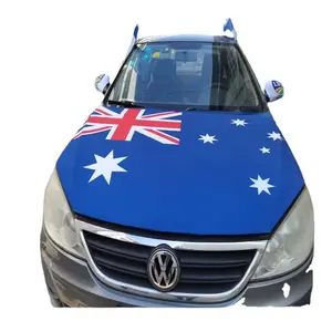 OEM özel Logo baskı futbol takımı araba bayrakları araba kaput kapağı bayrak araba motor kapağı bayrak spor için