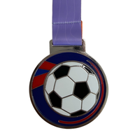 Plaques commémoratives en résine en forme de ballon de football, émaillées tricolores, pour événements sportifs, gravables, 7cm*7cm, Fujian