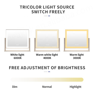 Có thể điều chỉnh máy tính để bàn lớn gương trang điểm 360 độ xoay kim loại cơ sở LED Vanity gương - Product Image 4