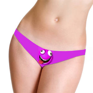 Karikatür baskı talep üzerine komik T geri rahat Hipster külot külot kadın iç çamaşırı G-string - Product Image 6