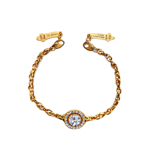 Brazalete Clásico con Corte Esmeralda, Chapado en Oro, Acero Inoxidable 316L, con Cristal Central, para Mujer, Joyería Fina - Product Image 2
