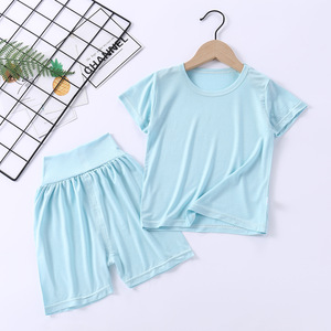 Nouveaux ensembles de vêtements décontractés pour garçons d'été, couleurs unies, t-shirt à manches courtes, shorts, 2 pièces, <span class=keywords><strong>pyjama</strong></span> pour bébé <span class=keywords><strong>garçon</strong></span>, ensemble de 2 pièces - Product Image 4
