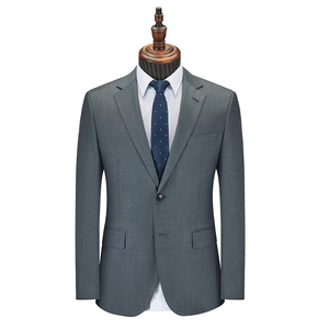 Costume formel pour homme en laine pure, gris, simple boutonnage, demi-canvas, col en V, taille XL, résistant aux plis, respirant, coupe-vent pour - Product Image 1