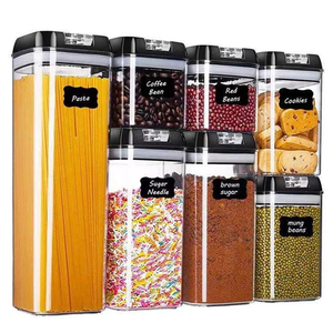 Kitchen & Pantry Organization Airtight Food Storage Containers Set Plastic Canisters with Durable Lids