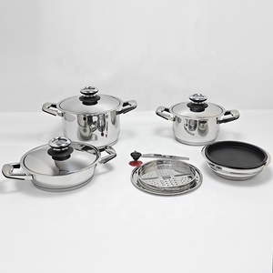 Juego de ollas y sartenes de borde ancho, 12 Uds., juego de utensilios de cocina de acero inoxidable 304, olla de cocina de inducción para Cocinar en casa - Product Image 2