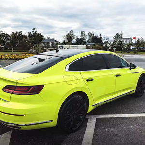 Hot Sale Coral <strong>Fluorescent</strong> Yellow Car Change <strong>Color</strong> <strong>Vinyl</strong> Wrapping Film Car Stickers - Product Image 1