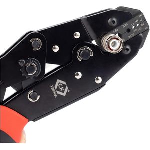 Pince à sertir à cliquet C.K pour câble coaxial 610g, qualité industrielle, sertisseur de fils en acier à entrée frontale - Product Image 5