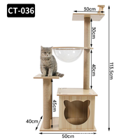 Arbre à chat de luxe écologique Manji Factory pour petits animaux, en bois et plastique durables, griffoir interactif pour animaux de compagnie