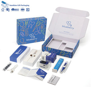 Boîte d'expédition cosmétique bleue haut de gamme personnalisée avec insert en papier pour l'emballage de produits de marque de beauté et de soins de la peau pour le commerce électronique - Product Image 1
