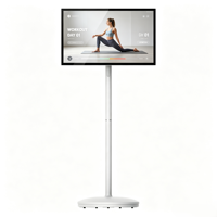 Afficheur numérique tactile portable de 32 pouces, Android 13, AG anti-reflets, kiosque roulant avec caméra frontale pour la publicité et l'animation