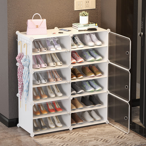 New Arrival White Convertible Folding Plastic <b>Shoe</b> <b>Rack</b> Organizer 3D Doors Living Room Entry Modern Home Furniture Warehouse - Product Image 1