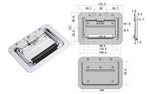 恒盛不锈钢折叠手柄强容量嵌入式手柄飞行箱木箱橱柜手柄 - Product Image 5
