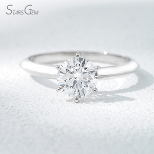 Anello di Fidanzamento in Oro Massiccio 18k con Diamante Sintetico CVD HPHT Certificato IGI da 1 Carato, Gioiello per Donne - Product Image 1