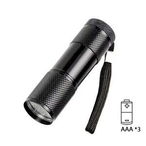 Bestseller 9 LEDs Mini UV-Taschenlampe Wasserdicht Aluminiumlegierung 395NM Haustier Hund Katze Urin Geld UV-Detektor Werbegeschenk - Product Image 1
