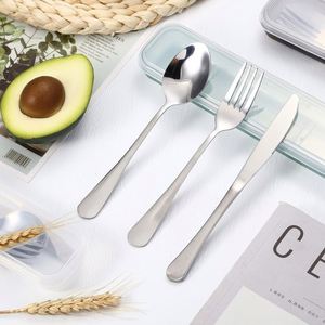 Wholesale <b>Hot</b> Sale Outdoor Travel Cutlery With Box Stainless Steel Knife Fork Spoon Flatware Set - Product Image 3
