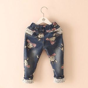 Vintage Blue <b>Jeans</b> <b>Elastic</b> <b>Waist</b> Denim <b>Jeans</b> Little Girls Wearing Pant New Products Looking for Distributor - Product Image 2