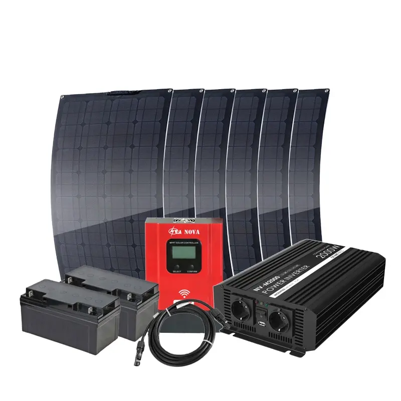 600 w FAI DA TE CAMPER/Barca Kit Sistema Solare flessibile rv pannello solare + controller + inverter outdoor