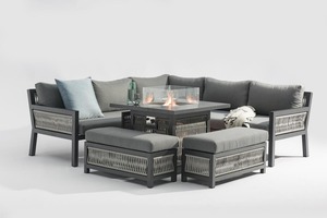 Divano <span class=keywords><strong>in</strong></span> vimini da giardino esterno AUDU lusso <span class=keywords><strong>in</strong></span> alluminio grigio rattan set da pranzo da esterno <span class=keywords><strong>in</strong></span> alluminio 9 posti con tavolino da caffè - Product Image 4