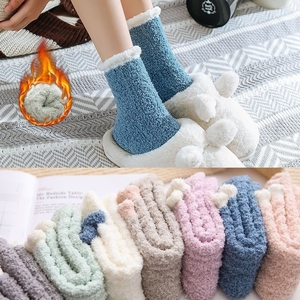 Coral Fleece Socks For Women Thickened Warm Winter Home <b>Sleep</b> Postpartum Floor Use Japanese Style Thermo - Product Image 1