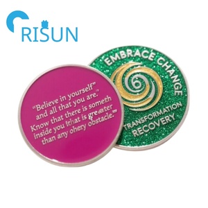 Moneda de desafío de esmalte transparente personalizada, 1 año, mes, moneda de token sobrio, Chip de recuperación de sobriedad, monedas de desafío - Product Image 2
