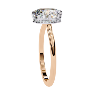 Anillo de Compromiso de Diamante Cultivado en Laboratorio con Corte Brillante en Oro Sólido de 18K para Mujer, Certificado IGI, Chapado en Rodio, Color Blanco D, Láser - Product Image 1