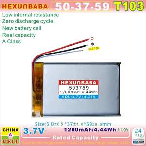 3.7V 1200mAh 503759 3 kabel 10K NTC baterai Li-ion polimer untuk mainan GPS MP4 MP5 pengeras suara Ponsel POWER BANK T103 - Product Image 4