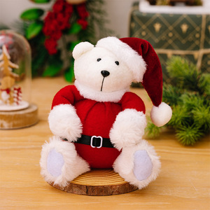 Santa Dressed Sitting <b>Bear</b> <b>Figurine</b> Christmas Theme Doll Ornament Eco-Friendly Non-woven Fabric Children's Christmas Gift - Product Image 4