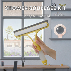 Brosse à jointures souple avec manche, <span class=keywords><strong>raclette</strong></span> <span class=keywords><strong>de</strong></span> <span class=keywords><strong>douche</strong></span>, <span class=keywords><strong>raclette</strong></span> en plastique pour fenêtres, pour portes vitrées, accessoire <span class=keywords><strong>de</strong></span> salle <span class=keywords><strong>de</strong></span> bain, nettoyant pour vitres en spray - Product Image 4