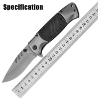 Couteau pliant semi-automatique EDC Bushcraft F83 en acier inoxydable avec revêtement en titane gris, couteau de chasse, couteau de poche, vente en gros pour petites commandes