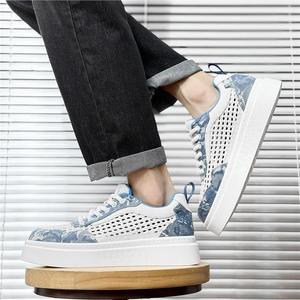 Men's <b>Shoes</b> 2025 New Summer Breathable Mesh Running Lace-up <b>Height</b> <b>Increasing</b> Thick Bottom Trendy Hot - Product Image 4
