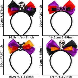 MIO nuevos <span class=keywords><strong>accesorios</strong></span> <span class=keywords><strong>para</strong></span> el cabello <span class=keywords><strong>de</strong></span> Halloween negro naranja púrpura pajarita mixta diadema decoración <span class=keywords><strong>de</strong></span> fiesta fantasma calavera calabaza diademas - Product Image 5