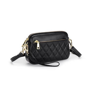 Genuine Leather Female Shoulder Bag Rhombic <b>Small</b> Sling Bags Cowhide Fashion Clutch <b>Purse</b> Wallet - Product Image 6