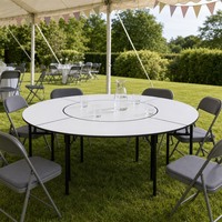 Table à manger ronde modulaire pliable, table sectionnelle, gain de place pour la maison, restaurant, événement, fête en plein air, hôtel