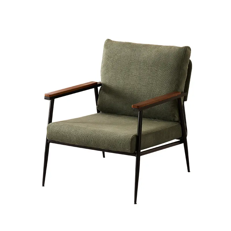 סגנון נורדי אמצע המאה מודרני הדגשה כיסא פשתן רך מרופד טרקלין כיסא קריאה כורסת לסלון