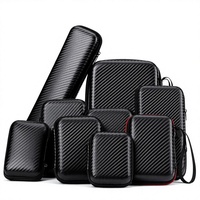 D5612 Boîte rigide noire personnalisée en usine pour organisateur électronique et numérique, câble, écouteurs, étui pour appareil photo, sac de rangement EVA